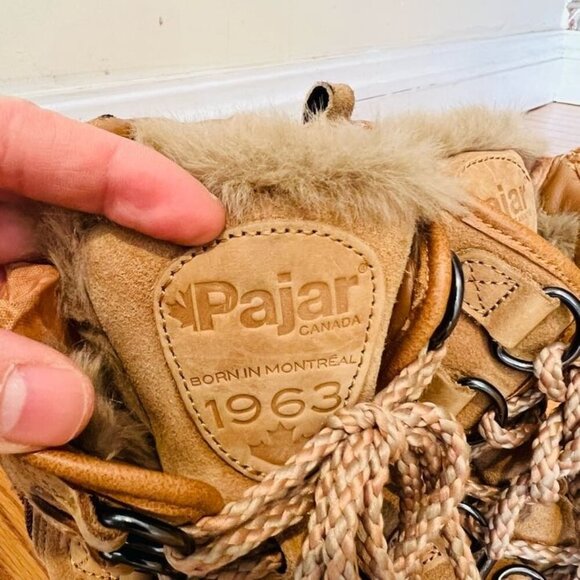 Pajar Cade Canada Shearling Insulated Tan Leather Ankle Winter Boot 6-6.5 - Picture 6 of 16